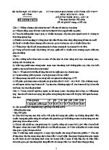 Đề thi học sinh giỏi cấp tỉnh Sinh học 10 - Năm học 2015-2016 - Sở GD & ĐT Hà Tĩnh